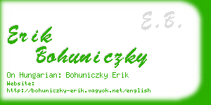 erik bohuniczky business card